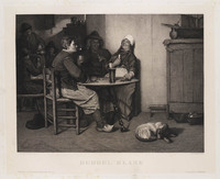 KG 08173
<br/>
'Dubbel blank' (domino spelende vissers in herberg)
<br/>
<em>Taurel, Edouard (1824-1892)</em>